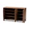 Baxton Studio Coolidge Walnut Finished 8-Shelf Wood Shoe Storage Cabinet 156-9390 - alternate 4
